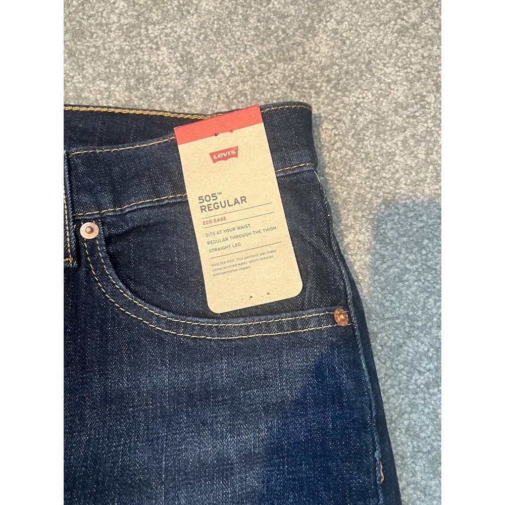 Levi's Men's 505 Regular Fit Jeans, Medium Stonewash, 32w X 32L - Picture 3 of 5